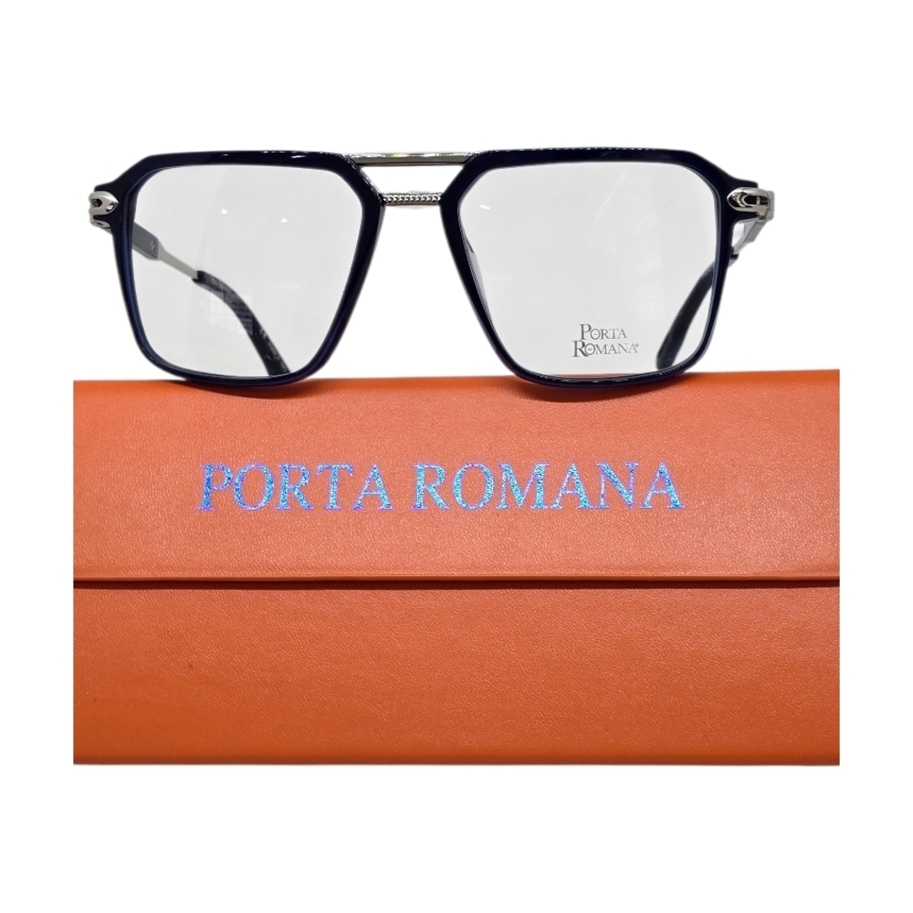 Porta Romana Midnight Blue Glasses with Orange Case